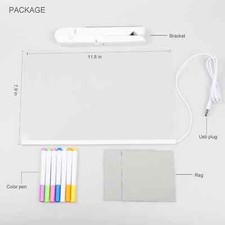 LED Note Board with Colors Acrylic Dry Erase Board with Light DIY Drawing Board
