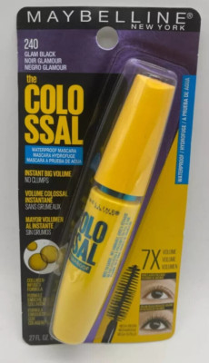 Maybelline The Colossal WATERPROOF Mascara 240 GLAM BLACK  0.27 oz SEALED