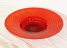 Vittorio Zecchin grande piatto vetro murano antico anni 30 rosso balloton