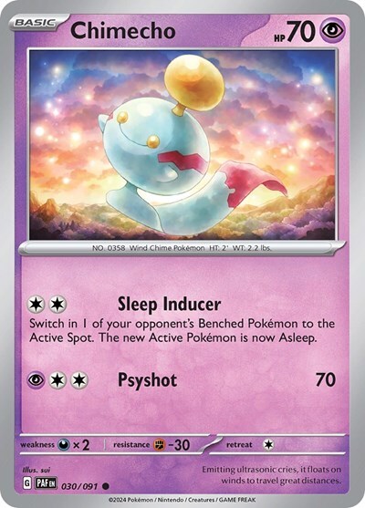 Pokemon Chimecho (30/245) Paldean Fates LP REVERSE HOLO