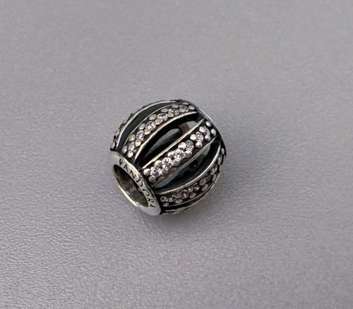 Original Pandora Charm Bead Kugel ALE 925 Silber & Zirkonia - Picture 3 of 4