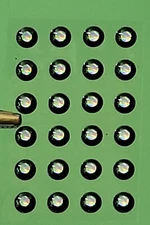 24, BLACK CIRCLE SUPER PEARL PUPIL, 1/8" 3mm, 3D Soft Molded Lure Eyes Fly Tying