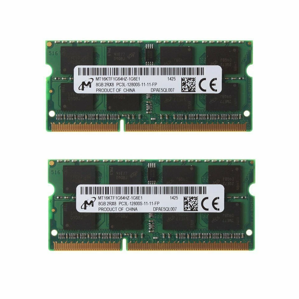 Micron 32GB 16GB 8GB 2Rx8 PC3L-12800S DDR3L 1600MHz 204-Pin Laptop Memory SDRAM - Image 2 of 4