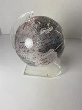 2002 Spherical Concepts 8" Clear World Globe Acrylic Stand Desk Globe