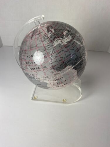 2002 Sphärische Konzepte 8 Zoll Clear World Globe Acryl Ständer Schreibtischkugel - Bild 1 von 12