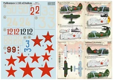 Print Scale 32-025 - 1/32 - Polikarpov I-153 "Chaika" Part 1, decal for aircraft