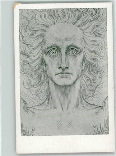 39284536 - No. 54 Michael Face Art Nouveau Postcard Fidus - Picture 1 of 2