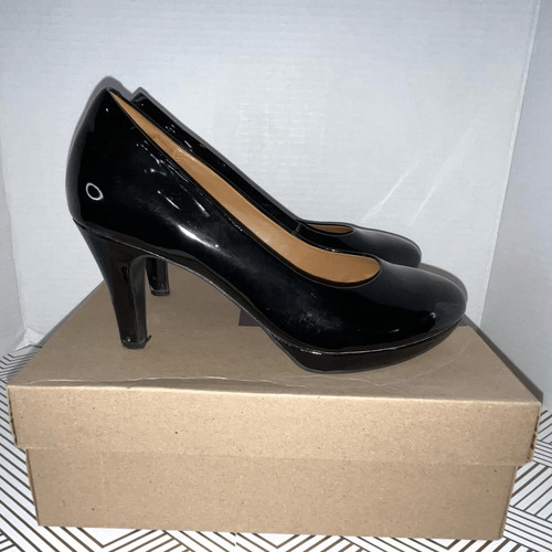 Clarks Women’s Size 8.5 Brier Dolly Patent Leather Dress Pumps Black High Heels