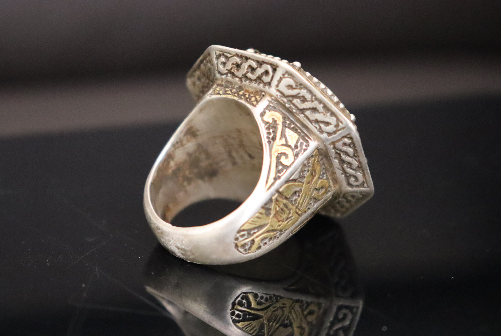 Orient Turkmen solid silver hematite signet ring … - image 18