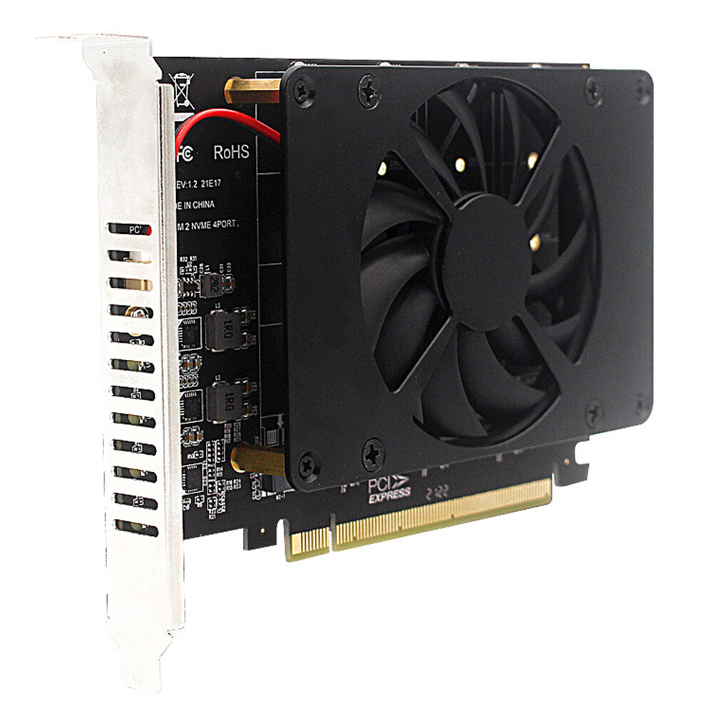 SSD 4-disk NVME Raid PCI-E x16 Split Card Array Expansion