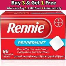 Rennie Peppermint Antacid Relife From Heartburn Indigestion 96 Chewable Tablets