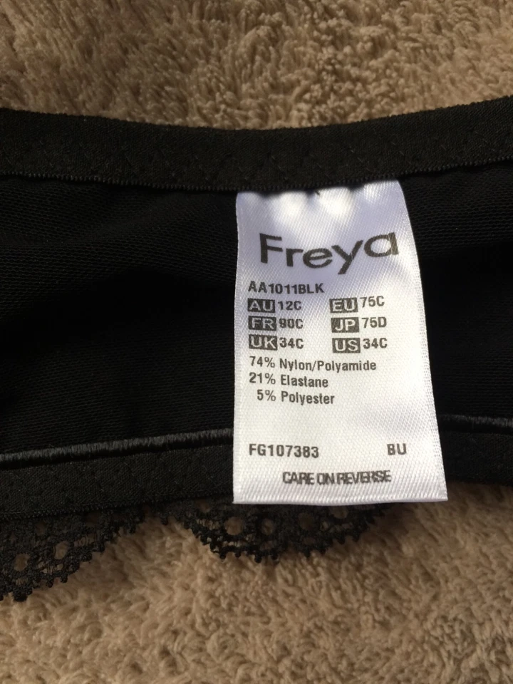 Freya 34C фантазии черный на косточках погружения бюстгальтер стиль 1011 новый с Ярлыками - Изображение 4 из 4