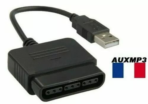 Kebidu USB Gamepad Jogos Controlador Conversor sem motorista para cabo de  adaptador Sony PS1 PS2