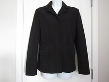 ANN TAYLOR Black Zipper Career Blazer Jacket Flap Pockets 8
