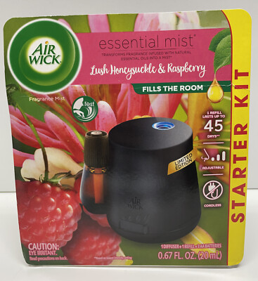 Air Wick LUSH HONEYSUCLE & RASPBERRY Essential Mist With Diffuser .67 fl. oz.