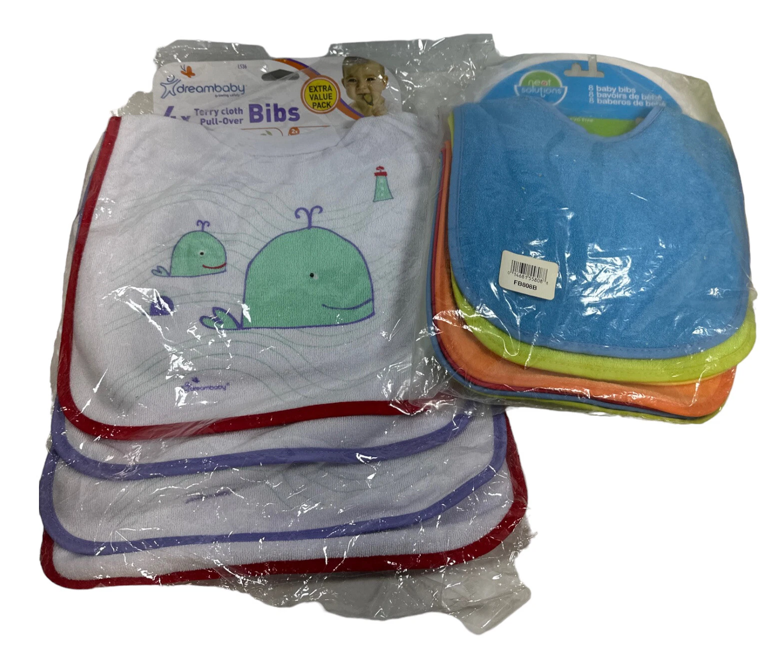 Lot of Baby Bibs 8 Medium Size/ 4 Large Terry Cloth Pull-over Bibs
Opens in a new window or tab