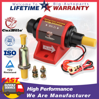 12V Universal Micro Electric Fuel Gasoline Pump 2-3.5 PSI Low Pressure 28GPH USA