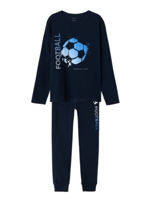 NAME IT Jungen Pyjama Schlafanzug dunkelblau Fußball Größe 86/92 bis 158/164