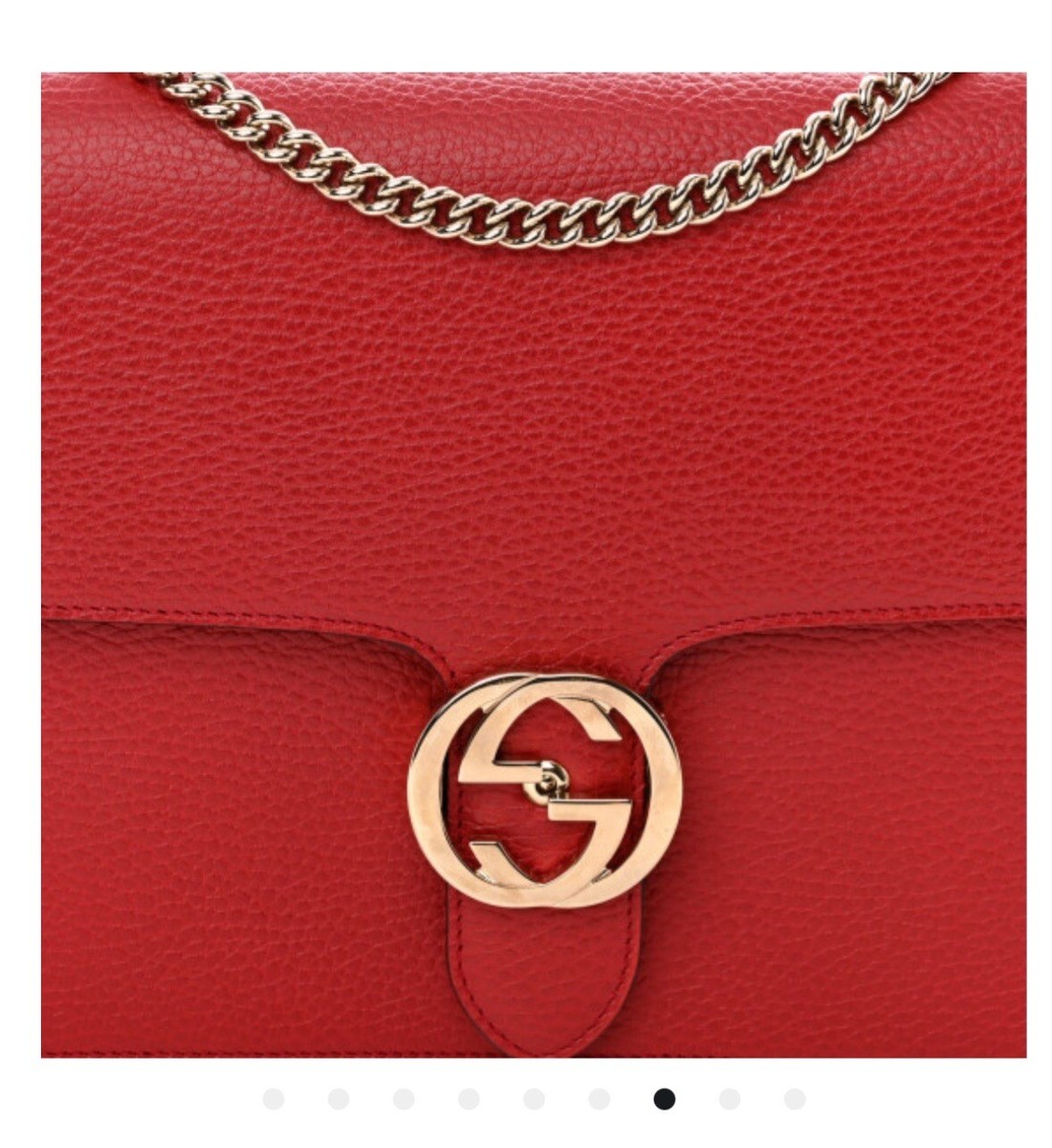 GUCCI Dollar Red Calfskin Interlocking G Shoulder Bag | eBay