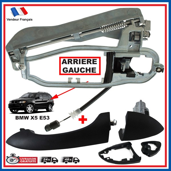 Partsline TüRgriffmechanismus AußEn Hinten Links Schwarz FüR BMW X5 E53-image
