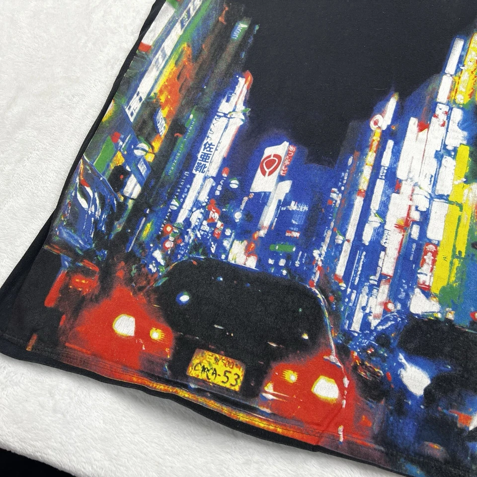 Camiseta De Colección Circa Skate Negra Tokyo City Gráfico Mediana Y2K Camiseta Patinadora Foto 2 de 4