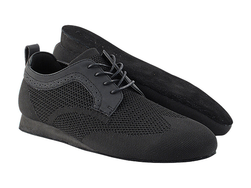 Zapatos de baile de malla nobuck negros salsa bachata latina merengue para hombre muy finos