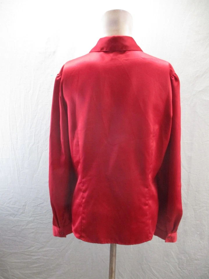 Camisa EAST 5TH Talla L Mujer Roja Satinada Manga Larga Cuello en V Abotonada 674 Foto 4 de 4