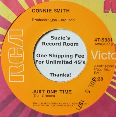 Connie Smith Just One Time / Don't Walk Away #A EX/EX- Country 45 7'' Vinyl