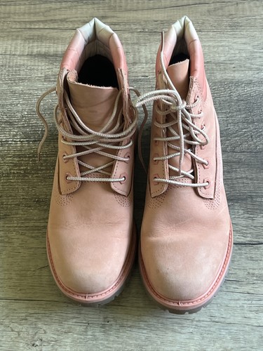 Timberland Waterproof Coral Pink Ombre 6" Combat Boots 400 Gram Primaloft Sz 6 - Picture 4 of 8