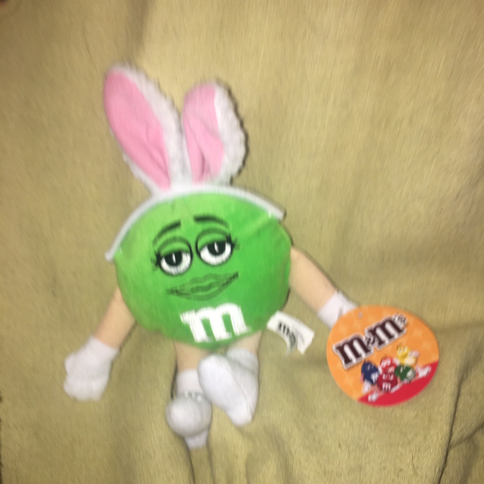 RARE COLLECTIBLE GREEN GIRL M&M Easter Bunny Decor Rabbit Ears Gift PLUSH 10” eBay