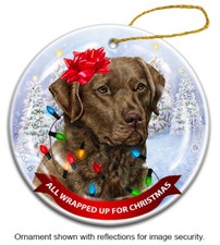 Chesapeake Bay Retriever All Wrapped Up For Christmas Holiday Ornament