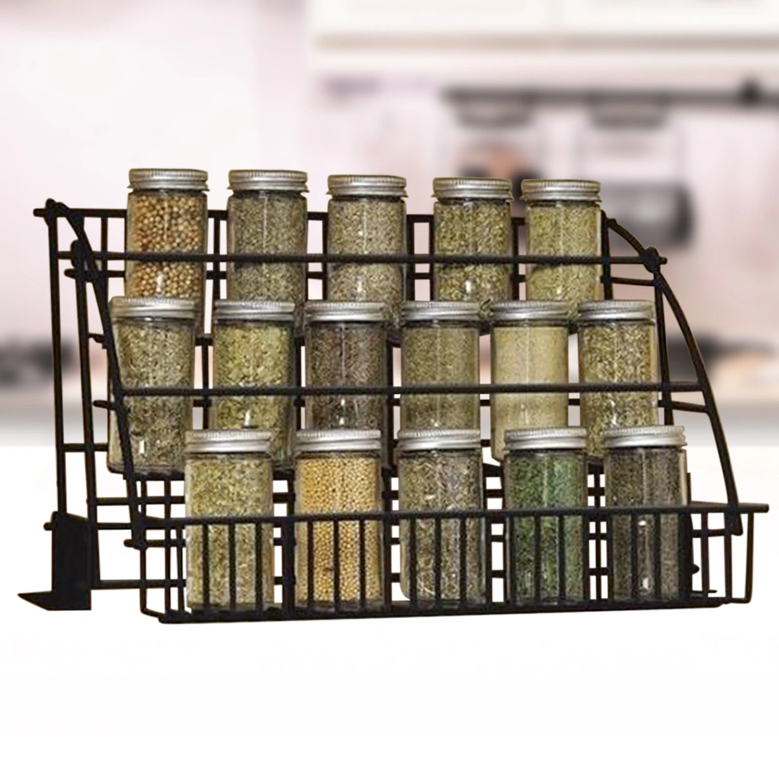3 Tier Pull Down Spice Rack Organizer Cabinet Pantry ?Countertop for Spices&Jars