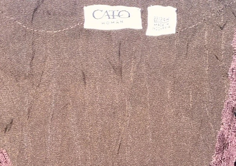 90s Y2K Women's Chocolate Brown Sequin Babydoll  Ethereal Bohemian Top Sz 22 - Image 3 of 4