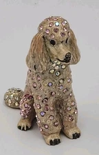 Jay Strongwater Retired Enameled Poodle Dog Multicolored Swarovski Crystals 