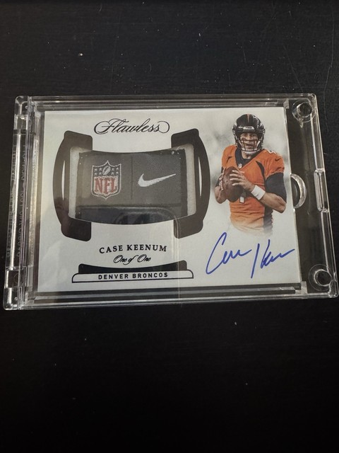 2018 Panini Flawless Case Keenum 1/1 Laundry Tag Auto