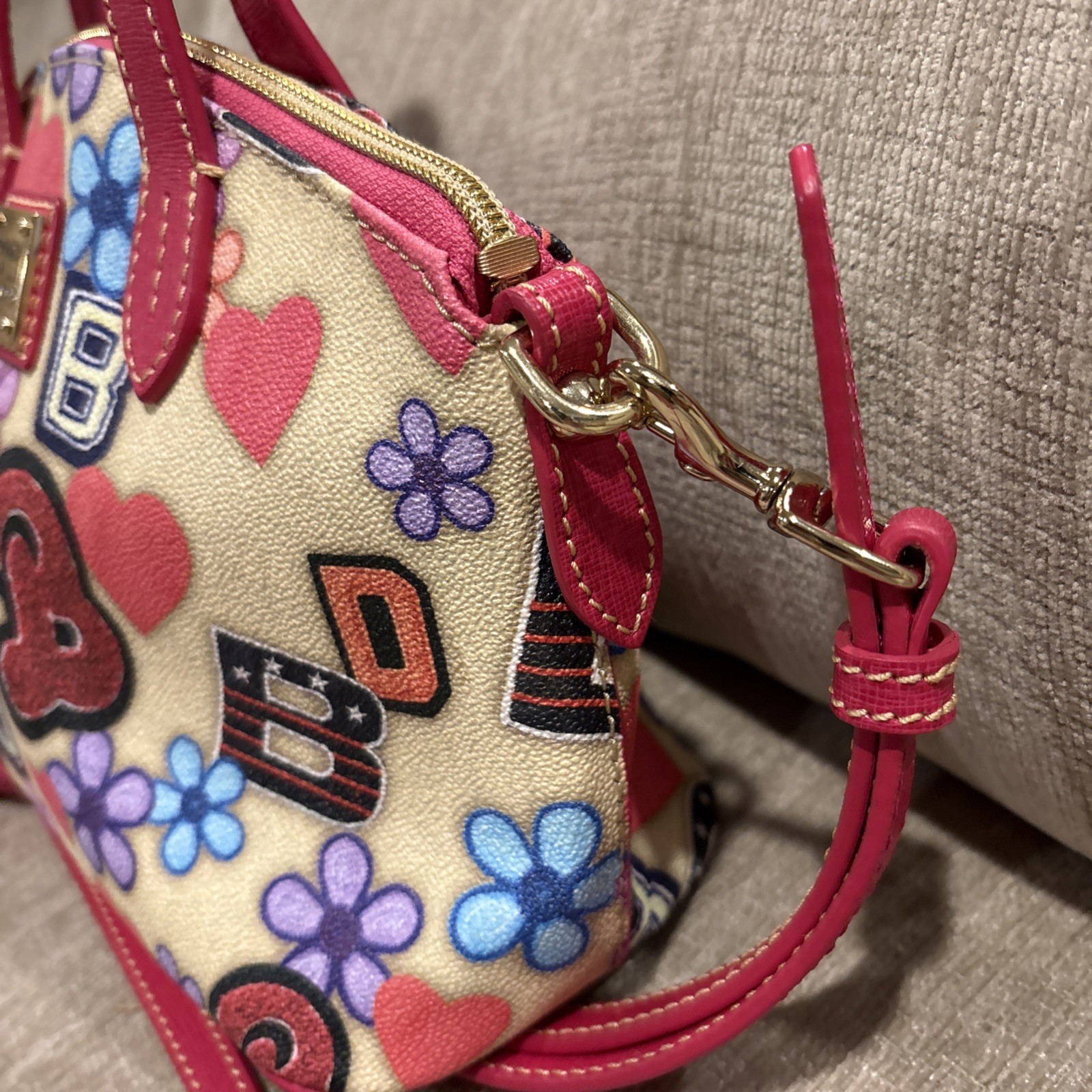 Dooney & Bourke Flower Varsity Ruby Crossbody Sat… - image 3
