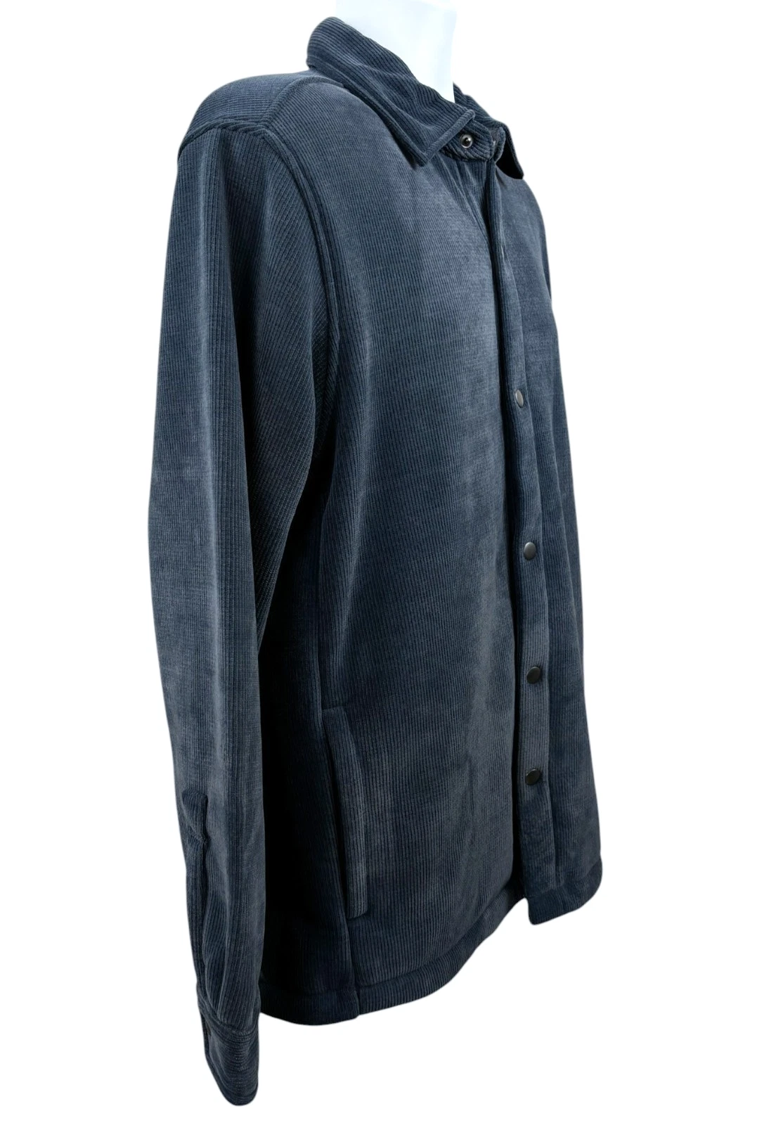Copper & Oak Mens Shirt Jacket Medium Blue Ribbed Stretch Shacket NWT - product detail image 3