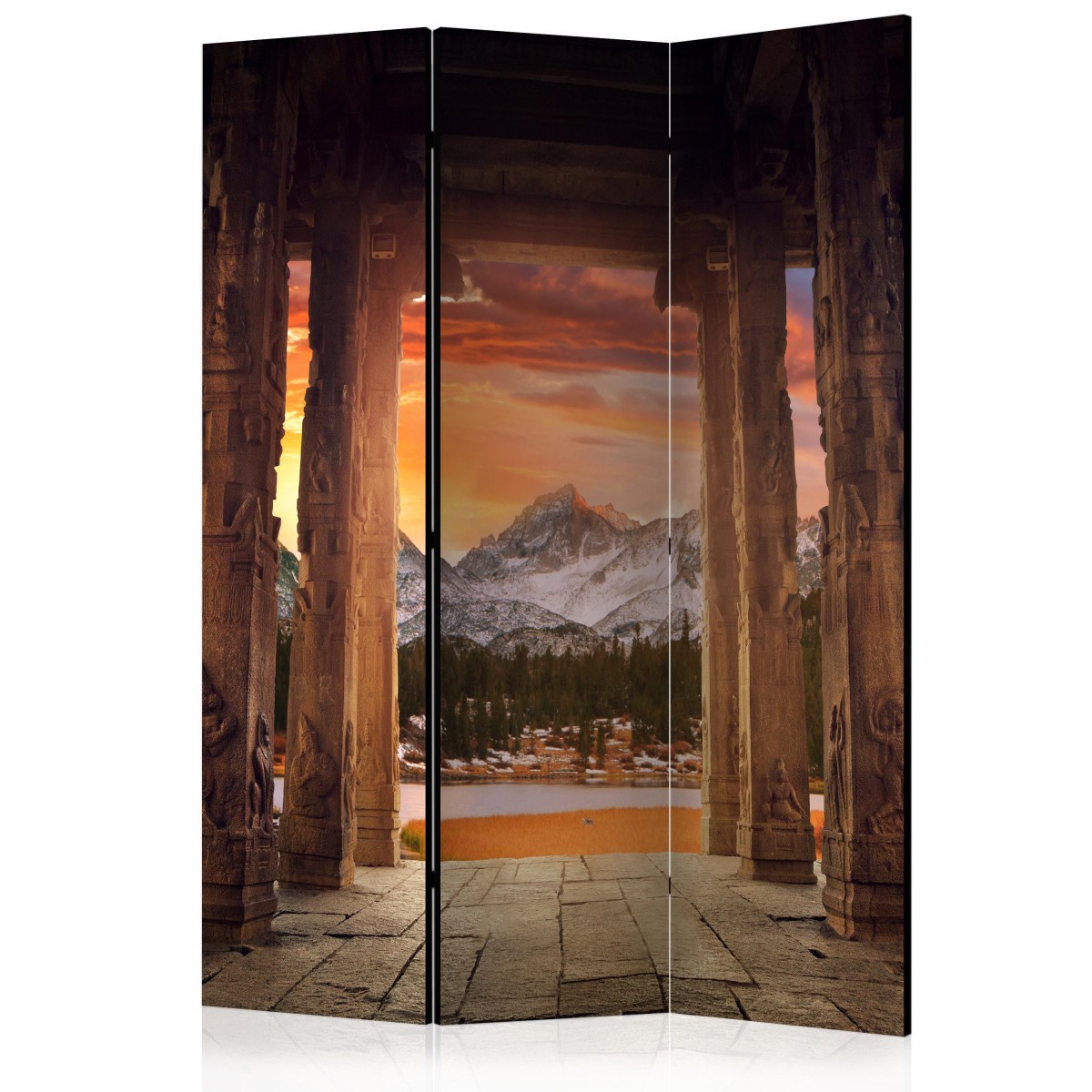 Paravent 3 volets Trail of Rocky Temples 135x172cm en toile imprimée