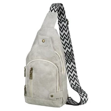 PU Leather Sling Bag, Crossbody Backpack, Multipurpose Casual Shoulder Pack,Men