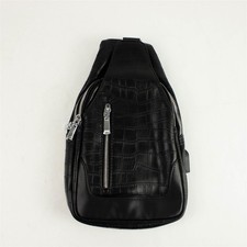 New Crocodile/Alligator PU Leather Sling Backpack Black Unique