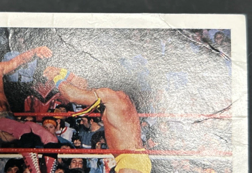 1990 Classic WWF Wrestle Mania V Ultimate Warrior Ravishing Rick Rude 104 Crease - Image 3 of 4