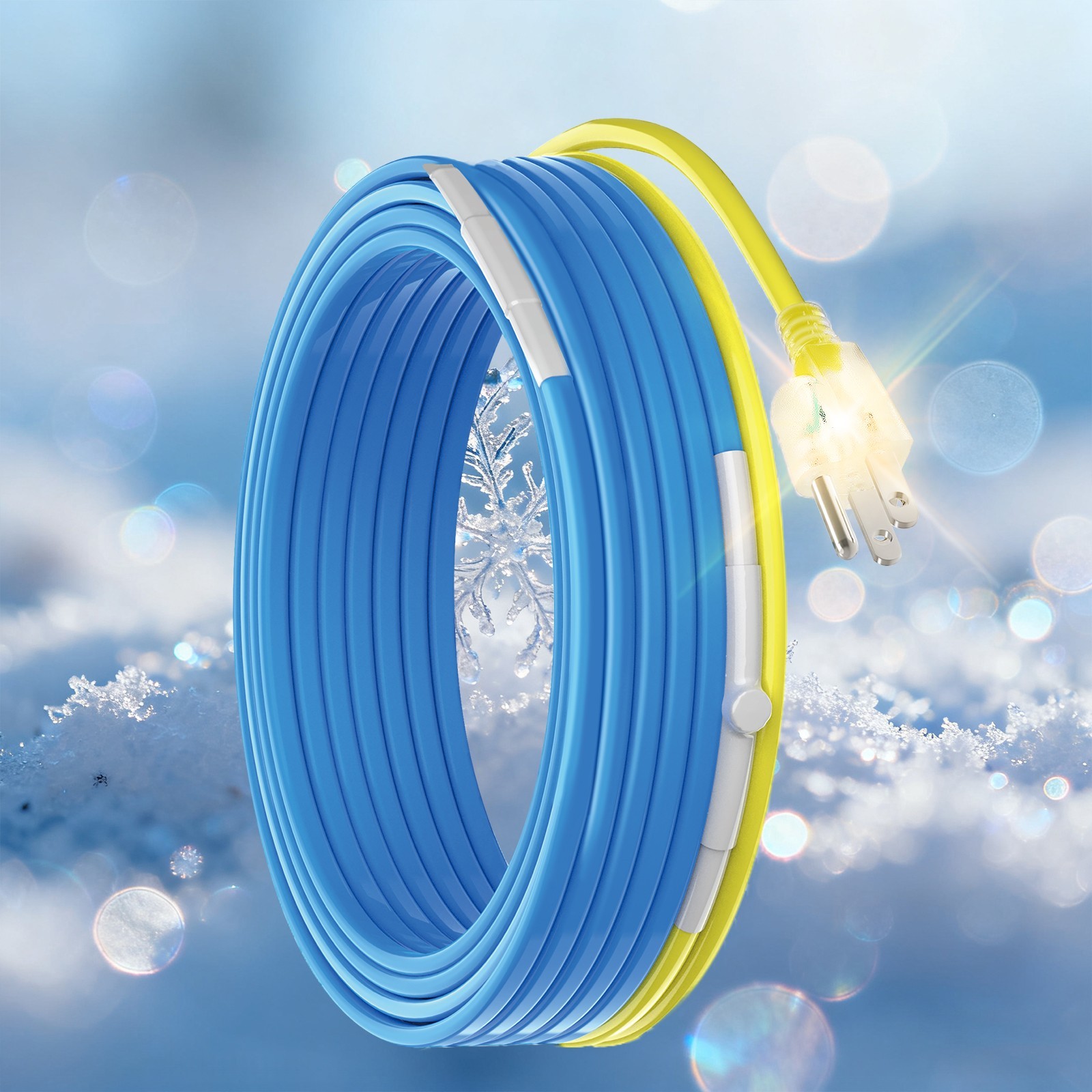 Self-Regulating Pipe Heat Tape YeloDeer – 120V 5W/Ft Thermostat (-40°F)