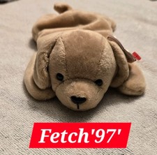 Ty Beanie Baby Fetch 1997 Retired Original Brown Dog Plush with Tag