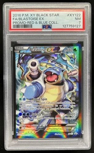 2016 Pokemon XY Black Star Promo Blastoise Full Art Red Blue #XY122 PSA 7 NM