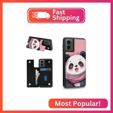 Dikoer Pink Panda Wallet Case for Moto G Stylus 5G 2023 6.6 Inch Credit Card Hol