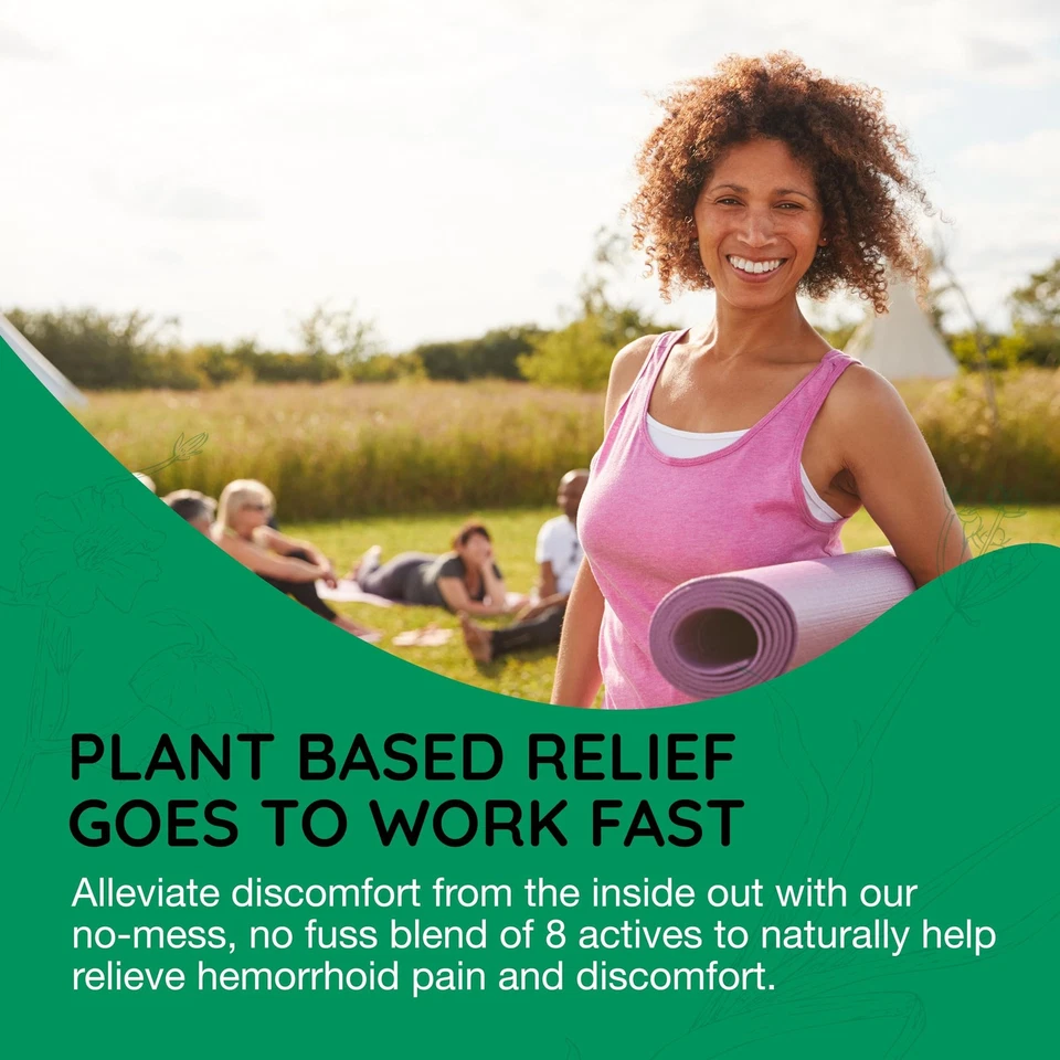 Plant Based Hemorrhoid Relief Tablets Quick Dissolve 100 Count Natural Remedy - Image 3 of 4