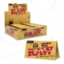 RAW Classic Double Wide Rolling Papers | Full Box | 50 units per box