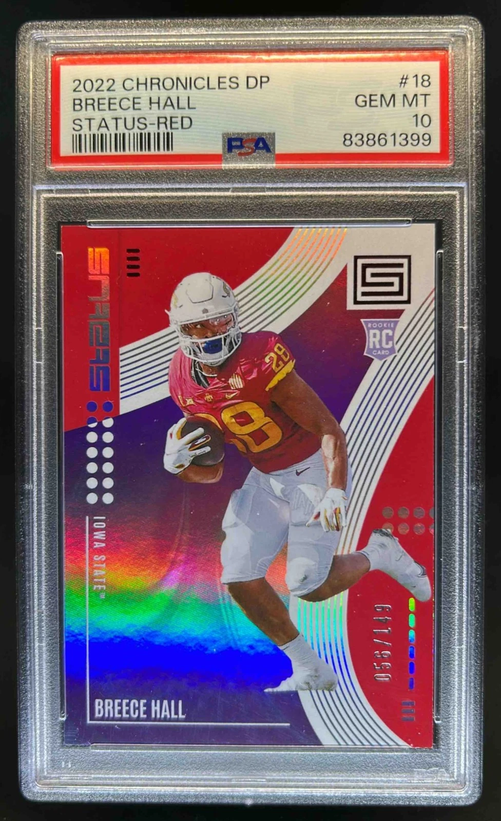 Breece Hall Panini Chronicles Draft Picks Status #18 Red