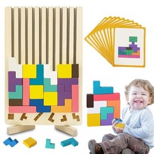 Wooden Stacking Puzzle Toy 3D Wooden Russian Puzzle for Kids, Montessori Wood...