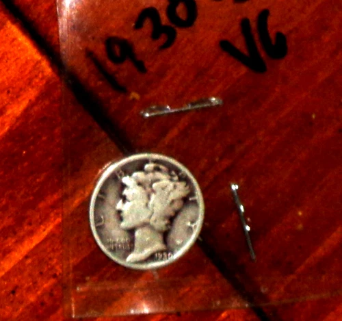 1930  SILVER MERCURY DIME - GRADES "VERY GOOD"